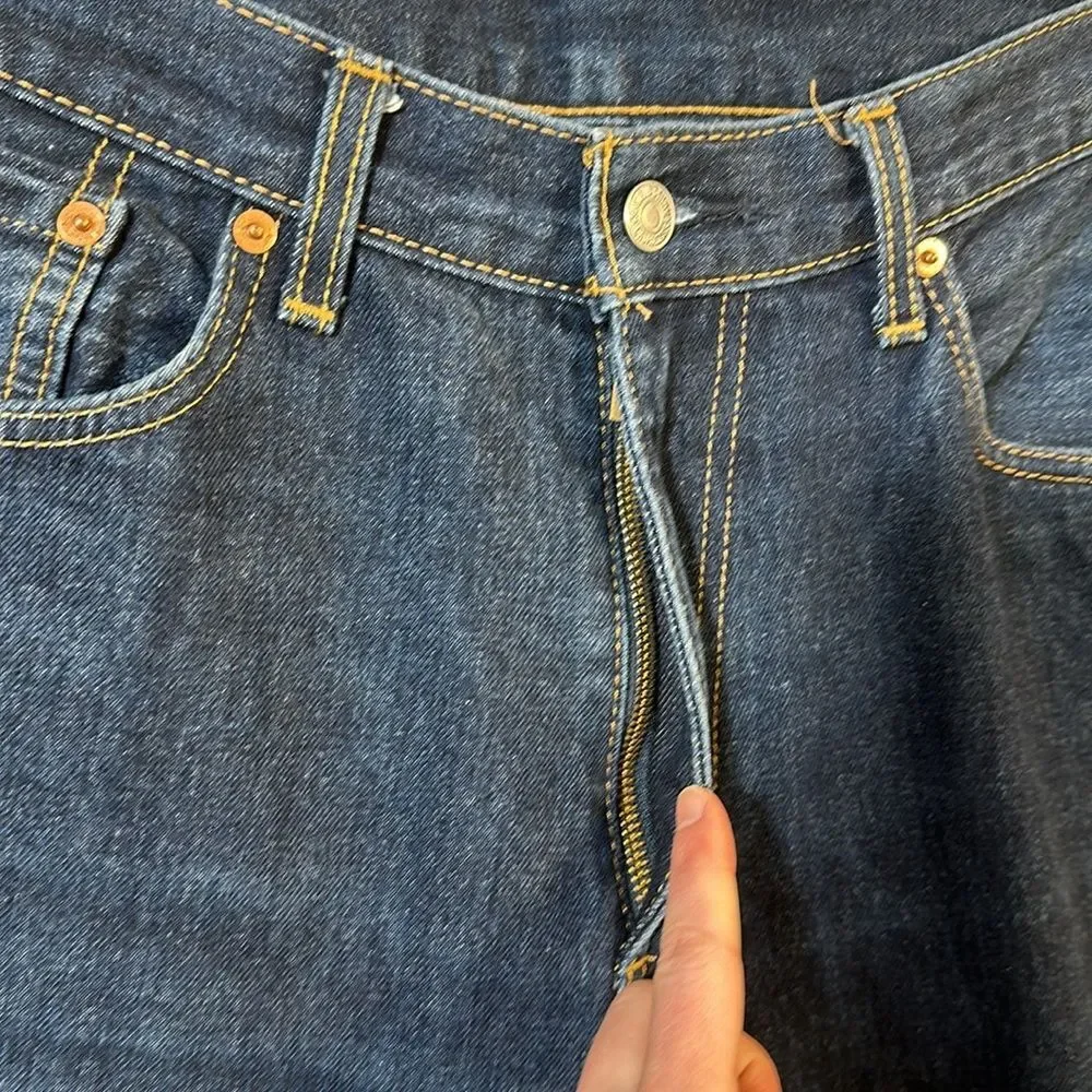 Levi’s 505 Men Blue Denim 100% Cotton Blue Regular Fit Jeans W36 L30